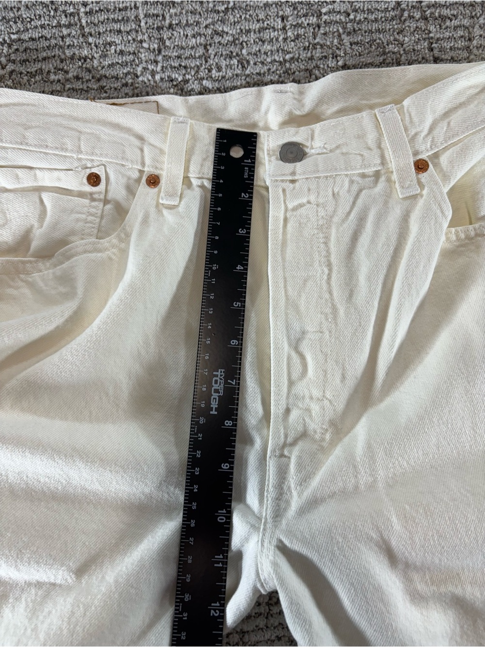 NEW Levi's x Denim Tears 501 Original Fit Men's 36/34 Cream Colored Jeans - Picture 6 of 14